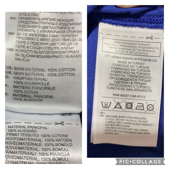 2/$20 Adidas Blue Short Sleeves Tee Size Small - Picture 4 of 7